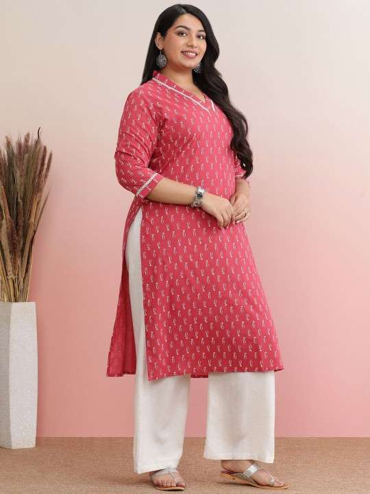 Women's Rayon Printed Straight Kurti With Pant Set